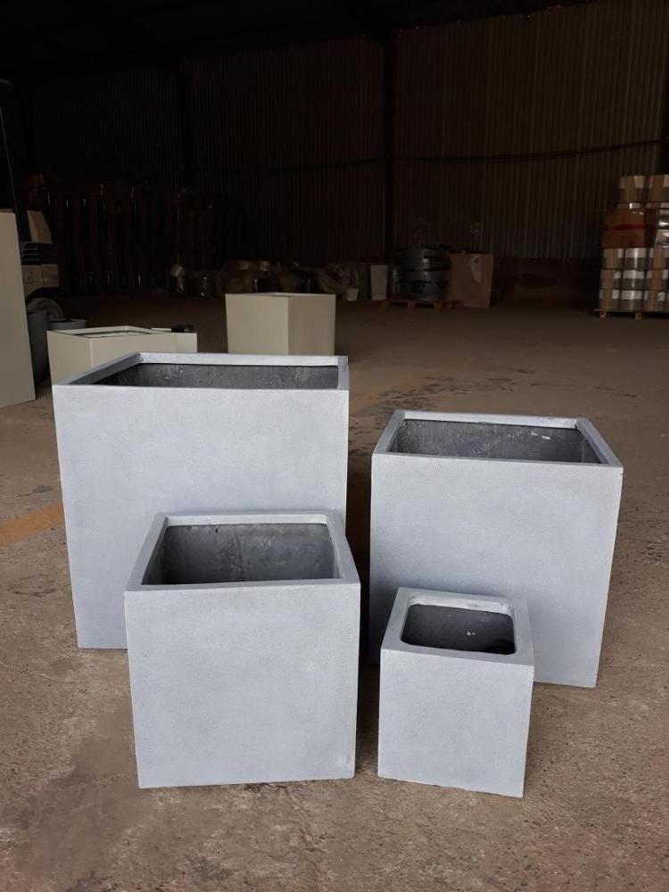 [Kiddo]- Polystone Planter Fiberglass Flower Pot Fiberstone Planters Fiber Cement Pots - Fiberglass Planter Box Square Pot Plant