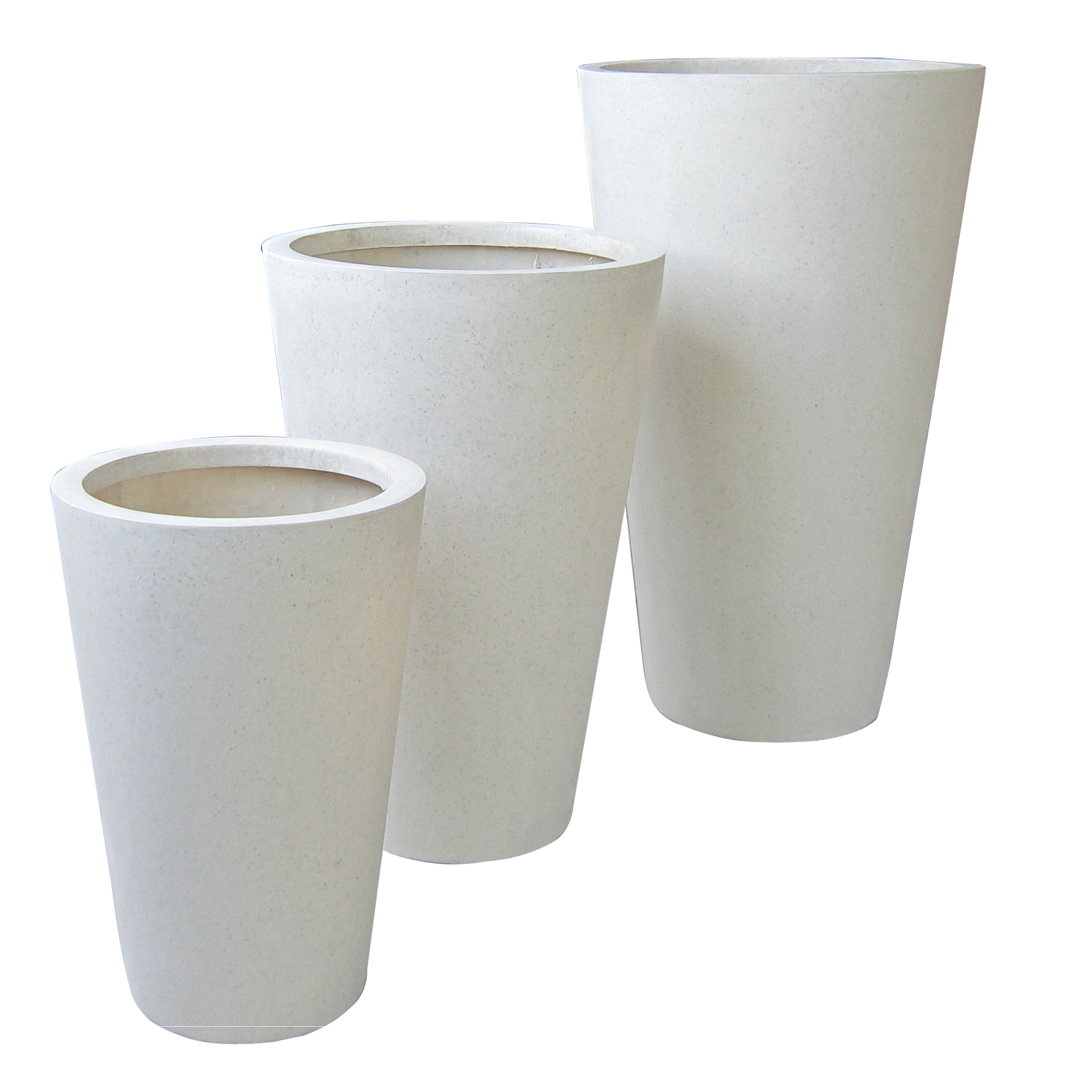 Fiberglass Flower Pot Fiberstone Planters Fiber Cement Pots - Wholesale Pottery - Garden Vase - White