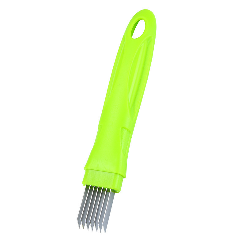 WXL077 Kitchen Scallion Cutter Multifunction Vegetable Chopper Stainless Steel Onion Slicer Garlic Crusher Cutter