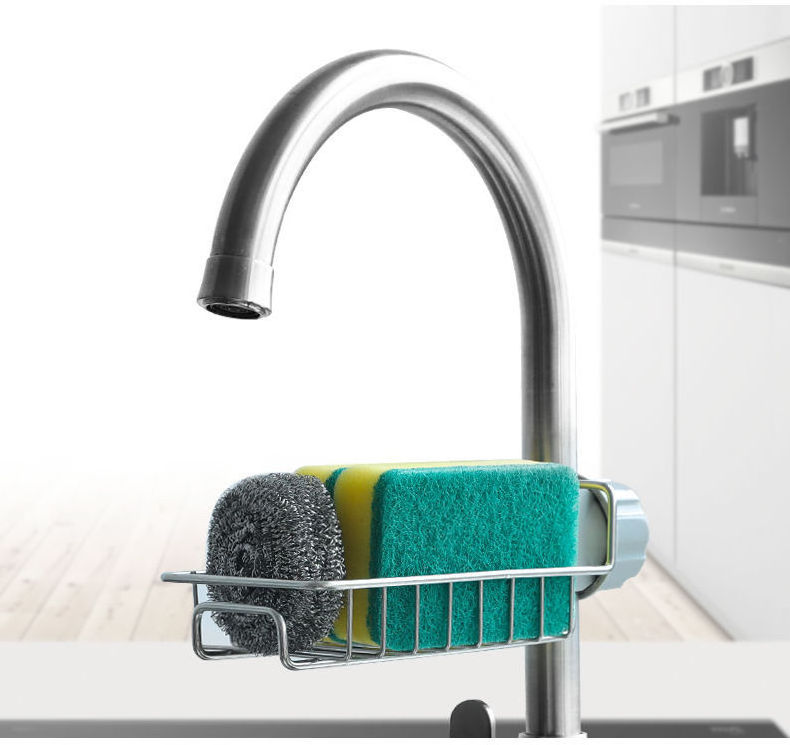 C223 Stainless Steel Kitchen Faucet Storage Sink Rack Organizer Kitchen Dish Cloth Rack Shelf Cloth Towel Soap Sponge Holder