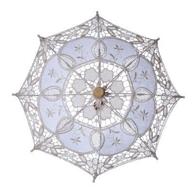 P261 White Lace Bride Umbrella Small Sun Umbrella  White Ivory Lace Parasol Bride Wedding Umbrellas