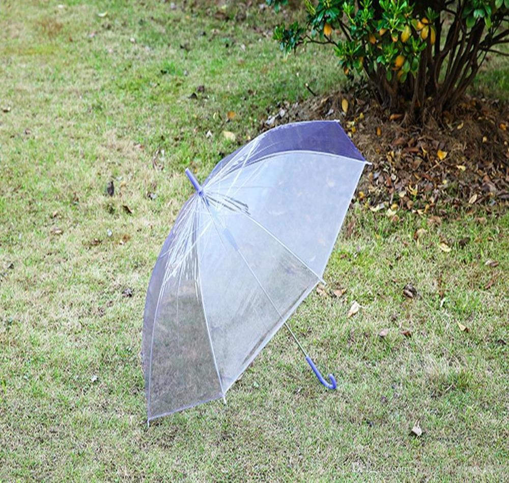 P258 Clear Transparent Rain Umbrella PVC Rain Dome Rain Sun Shade Long Handle Straight Stick Umbrella