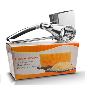 KLH267 Handle Roller Butter Cutter Portable Cheese Mill Grinder Kitchen Multifunction Stainless Steel Rotary Cheese Grater