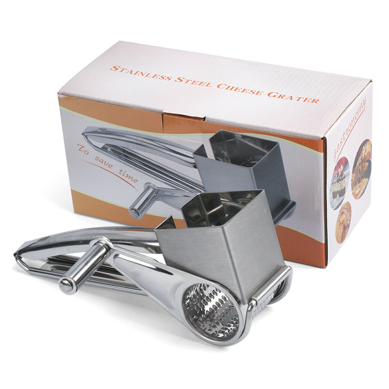 KLH267 Handle Roller Butter Cutter Portable Cheese Mill Grinder Kitchen Multifunction Stainless Steel Rotary Cheese Grater