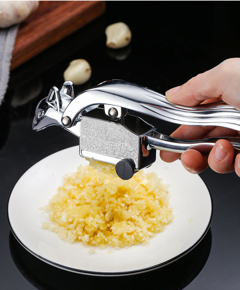 LT043 Manual Garlic Chopper Peeler Kitchen Gadgets Type Garlic Press Crusher Stainless Steel Garlic Press Crusher