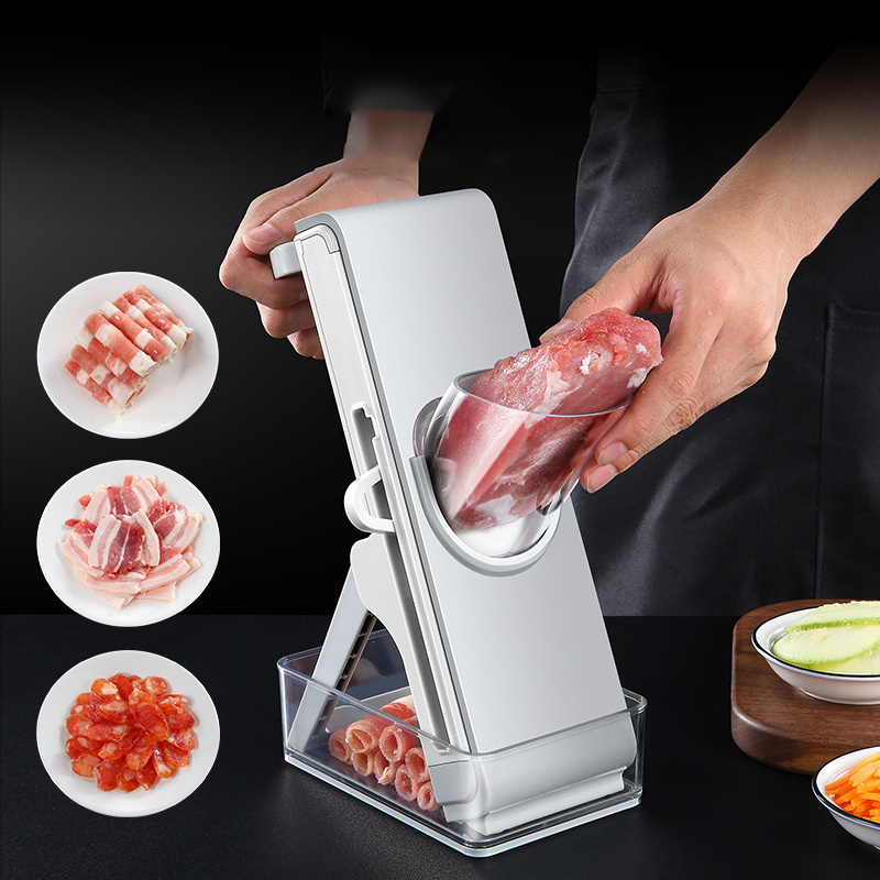 DD1141 New Adjustable Cutting Meat Slicer Kitchen Manual Press Chopper Mandoline Veggie Fruit Cutter Shredder Grater