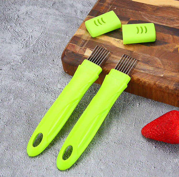 WXL077 Kitchen Scallion Cutter Multifunction Vegetable Chopper Stainless Steel Onion Slicer Garlic Crusher Cutter