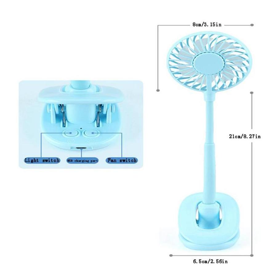 AAA10 Rechargeable Mini Clip Electric Hand Fan USB Portable Fan Cool Night Light Fans With LED Light Desktop