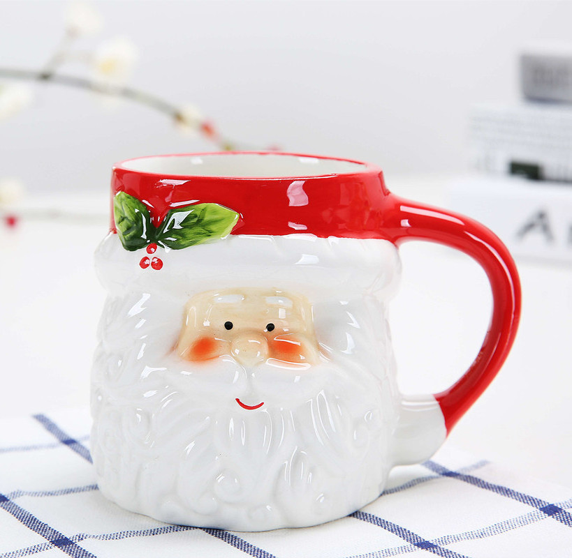 H196 Creative Xmas Children Adults Gift Cute Cartoon Porcelain Cup Christmas Santa Snowman Deer Ceramic Mug