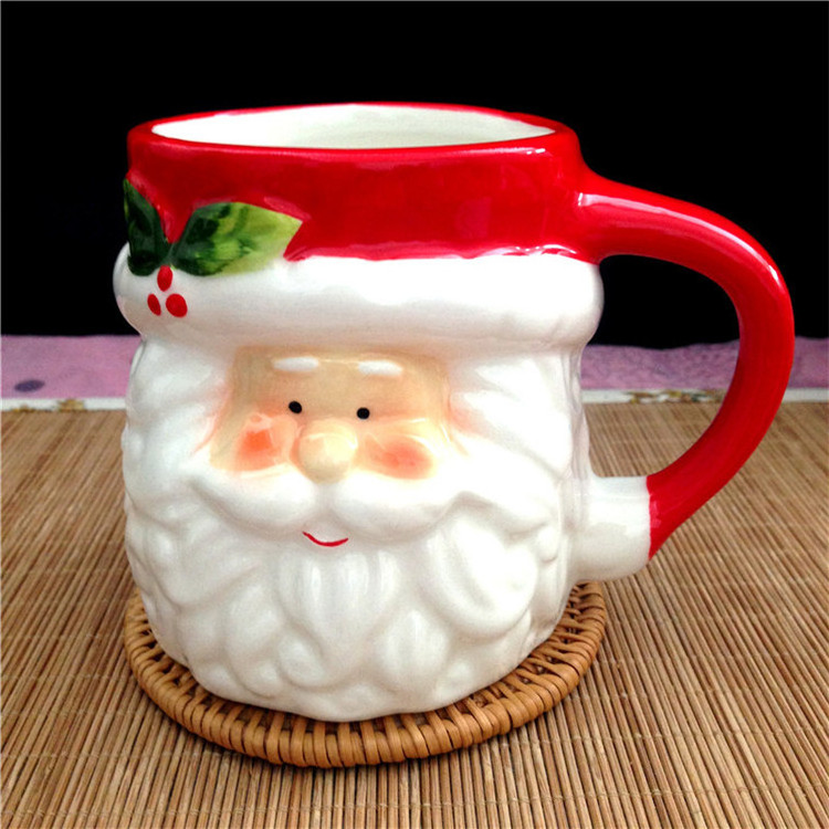 H196 Creative Xmas Children Adults Gift Cute Cartoon Porcelain Cup Christmas Santa Snowman Deer Ceramic Mug