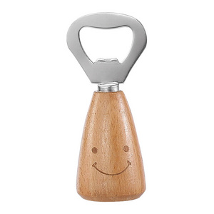 CL471 Smiling Face Wooden Handle Small Kitchenware Set Whisk Grater Pizza Fork Stainless Steel Cooking Utensils Set