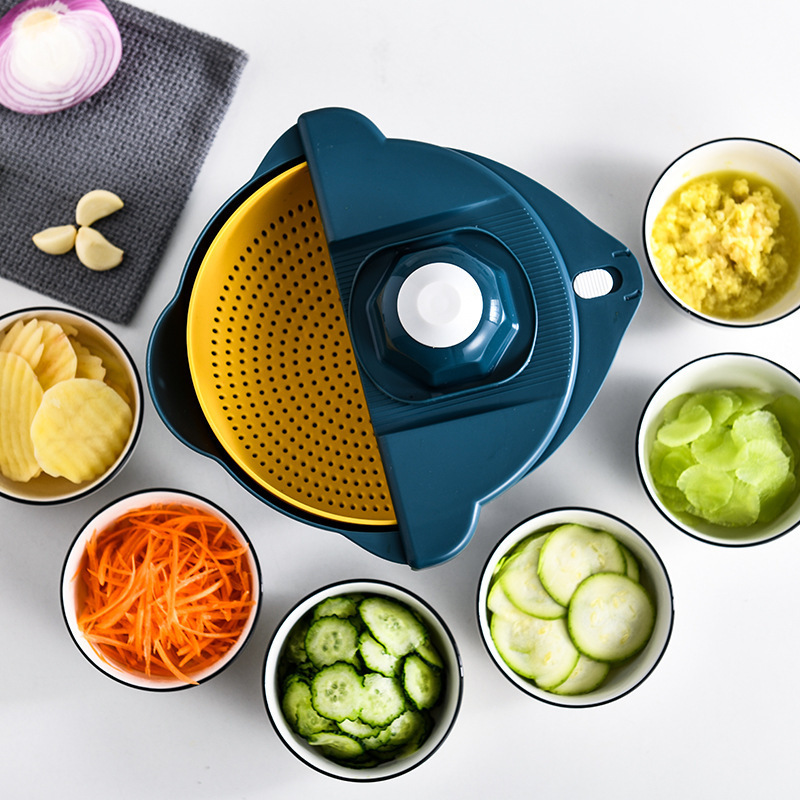 2021 new design Multifunctional Kitchen furniture Vegetable Slicer Drain basket shredder grater Cutter