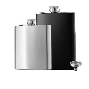 DD1047  Custom Logo Stainless Steel Alcohol Flask 6 8oz Matte Black Whisky Wine Pot Bottle Box Set Hip Flasks