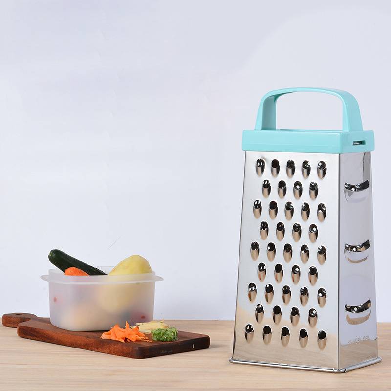 C182 9 inch Flat Plastic Handle Stainless Steel Four Sides Planer Multifunctional Peel Cutter Kitchen Fruit Ginger Garlic Grater