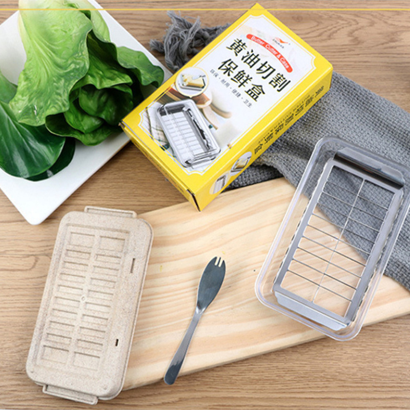 LMK131 Butter Cutting Storage Box Baking Tools Plastic Butter Dish Kitchen  Cheese Storage Cartridge