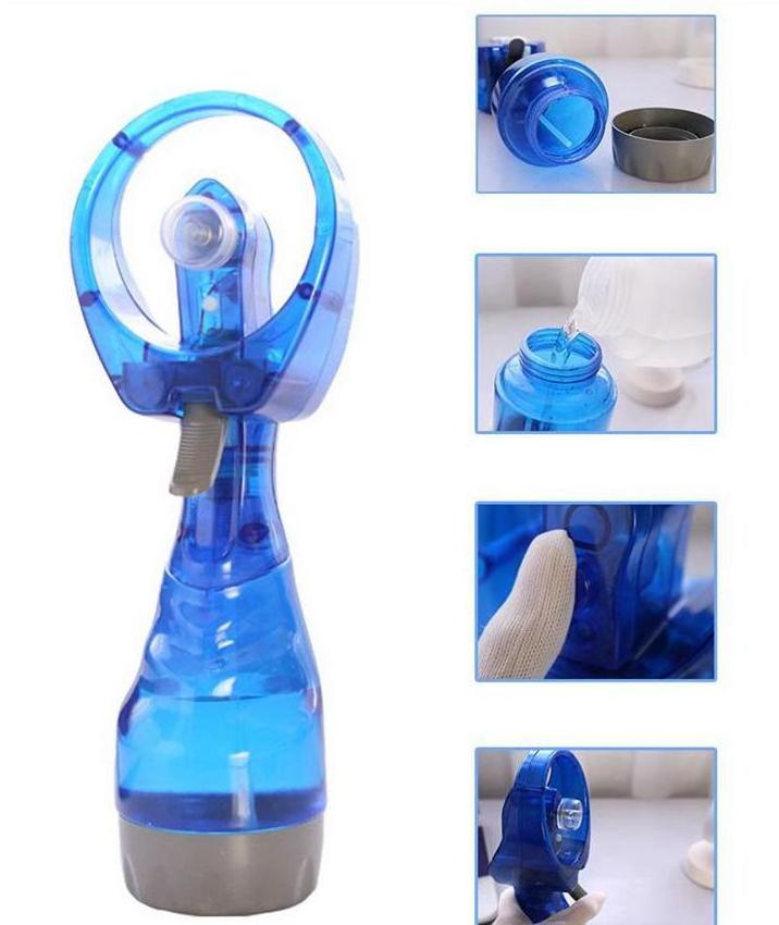 AAA173 Wholesale Water Spray Battery Bottle Cool Fan Handheld Portable Mini Fans Misting Office Handheld Spray Fan