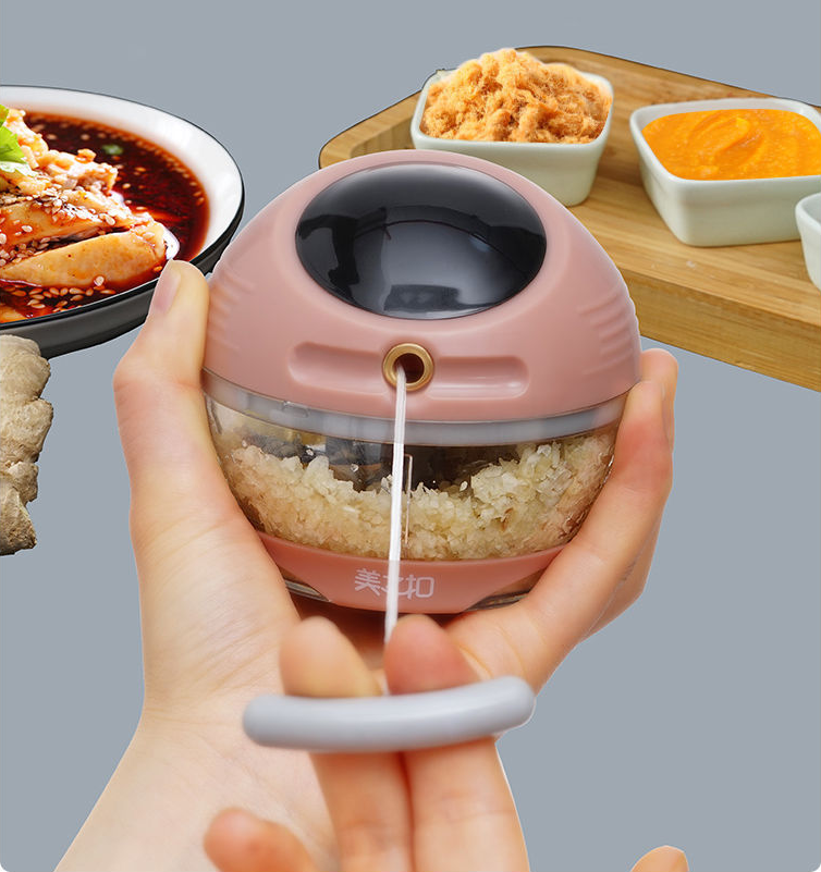 C162 High Quality Hand Chopper Manual Rope Food Processor Silcer Shredder Salad Maker Kitchen Tools 160ml Garlic Onion Masher