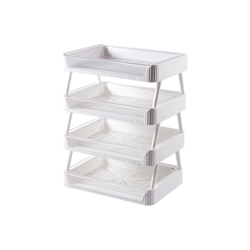 DD416 Hot Pot Dish Holders White Plastic Kitchen Storage Shelf Tray Multilayer Collapsible Drain Dish Racks