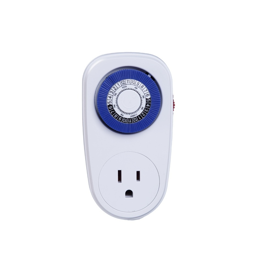 BXST US Programmable Mechanical Mini Timer 24hours Smart Switch 15A Timer Mechanical Socket