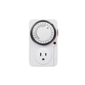 US-24-hour Mechanical Outlet Timer 1250W Timer Switch Kitchen Mechanical Timer For Tv's Holiday Lights Lamps Using