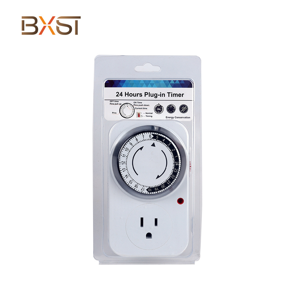 BXST Portable 220v Electronic Programmable Grounded Plug  24 hour programmable plug in light timer