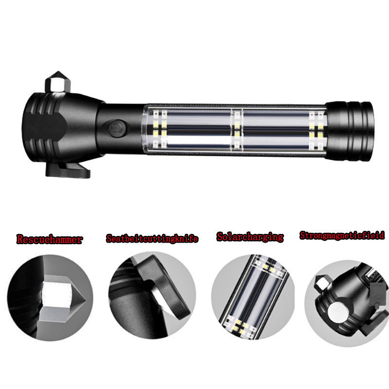 Portable Solar Tactical Flashlight USB Charging Outdoor Survival Emergency LED Flashlight