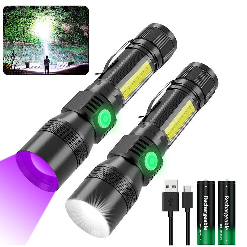 Ultra Violet Torch 395nm Mini LED UV Flashlight Waterproof Portable SK68 Uv-design Zoomable 7 Modes ZOOM Flashlight