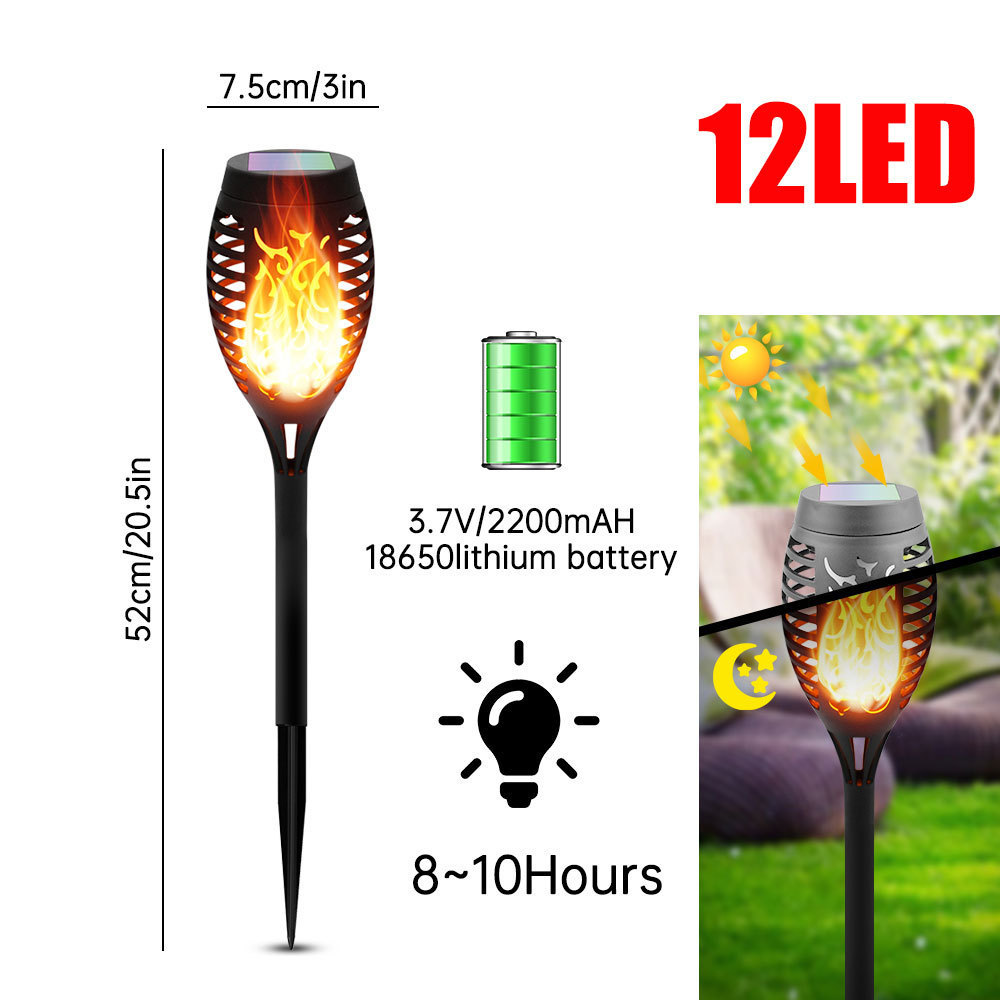 solar torch light with flickering flame Light Flickering Waterproof Garden Decor Landscape Lawn Lamp Path Outdoor Light