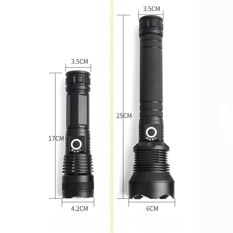 High lumen aluminum alloy USB charging LED flashlight supports input and output with telescopic zoom waterproof flashlight