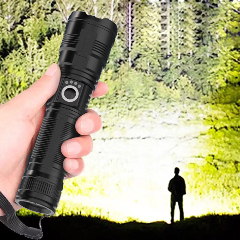 Powerful rechargeable LED white laser flashlight mini torch EDC linterna high power Led torch super bright light