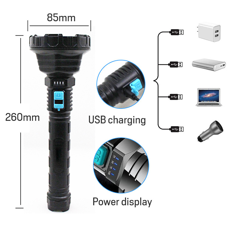 super light portable flashlights cob high power led flashlight 10000 lumen 3 battery led flash light tactical flashlight gun