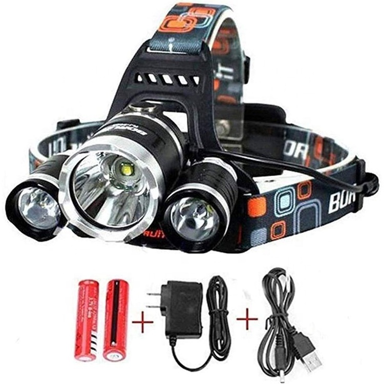 Hot Sale Super Bright 3 LED Headlights Rechargeable 4 Modes Waterproof LED Headlights Outdoor Fishing Camping Headlights