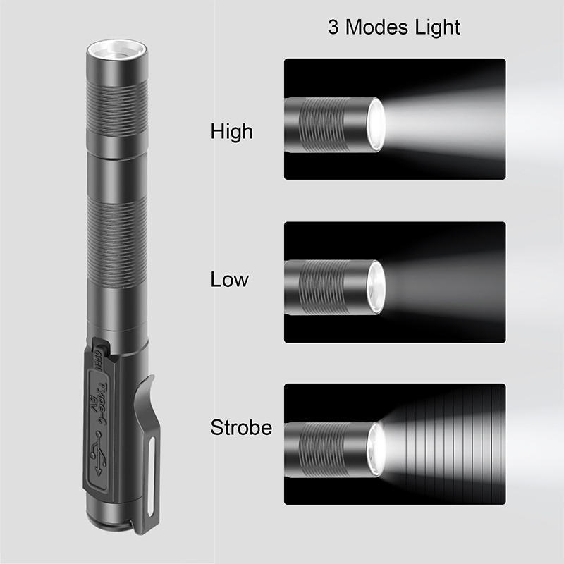 aluminum mini led light pen flashlight led torch light lighting pen flashlight with clip flashlights torches