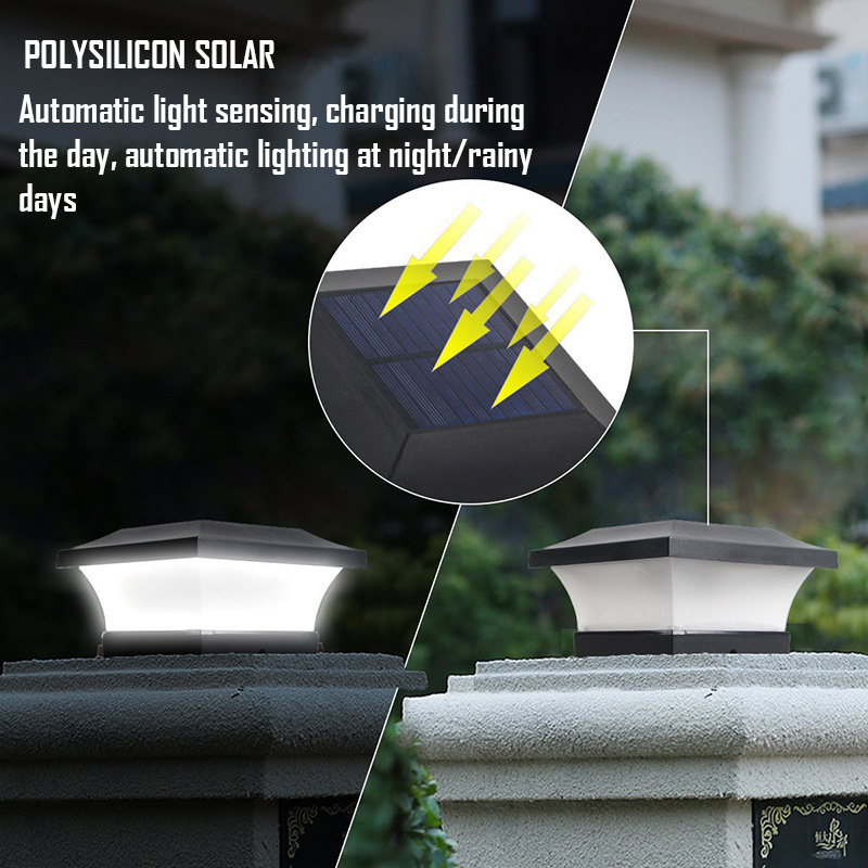 Solar Outdoor Post Cap Lights Waterproof Garden Street Flame Light Gate Column Deck Fence Lamp Landscape Lighting