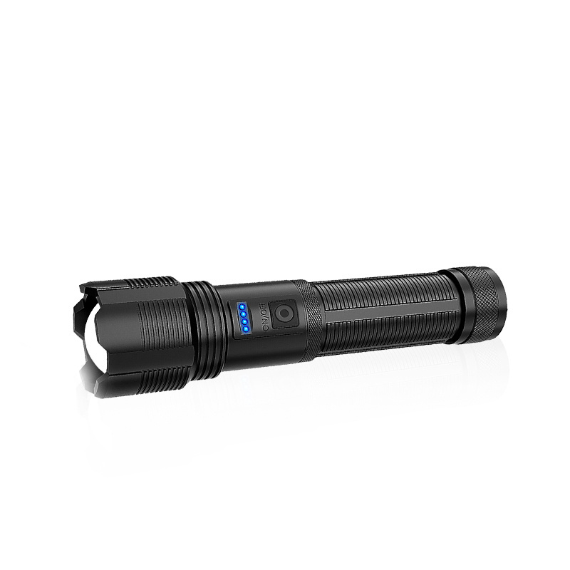 Super Bright Zoomable XHP50 Powerful LED Torch Flash Light, USB Rechargeable Waterproof Portable Security Tactical Flashlights