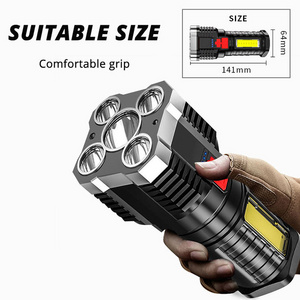 Rechargeable flashlight waterproof aluminum bright led flashlight handle plastic power 18650 mini LED flashlight