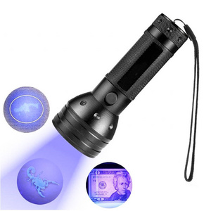 Aluminium Alloy 51Led Purple Flashlight 395UV Flashlight Lamp With Battery Torch Light For Pet Urine Fluorescence