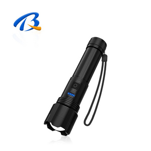 Super Bright Zoomable XHP50 Powerful LED Torch Flash Light, USB Rechargeable Waterproof Portable Security Tactical Flashlights