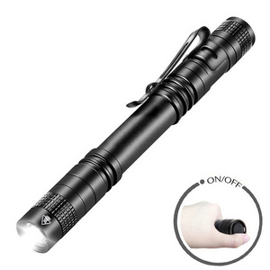 Hot sale Aaa battery powered black smart super bright LED flashlight USB charging aluminum alloy material mini flashlight