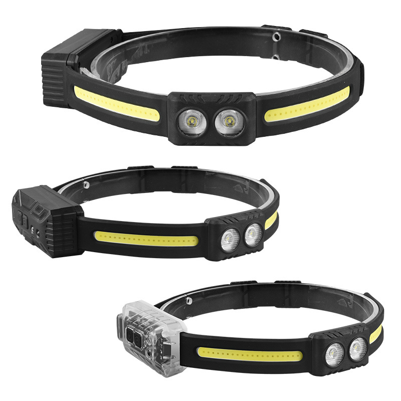 Portable Outdoor Hunting Hiking High Power Waterproof Emergency Cob Work Lights USB Rechargeable Led Head Lamp Torch Headlamp