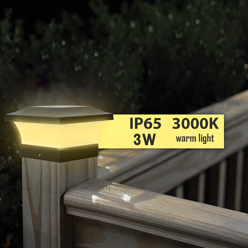 Solar Outdoor Post Cap Lights Waterproof Garden Street Flame Light Gate Column Deck Fence Lamp Landscape Lighting