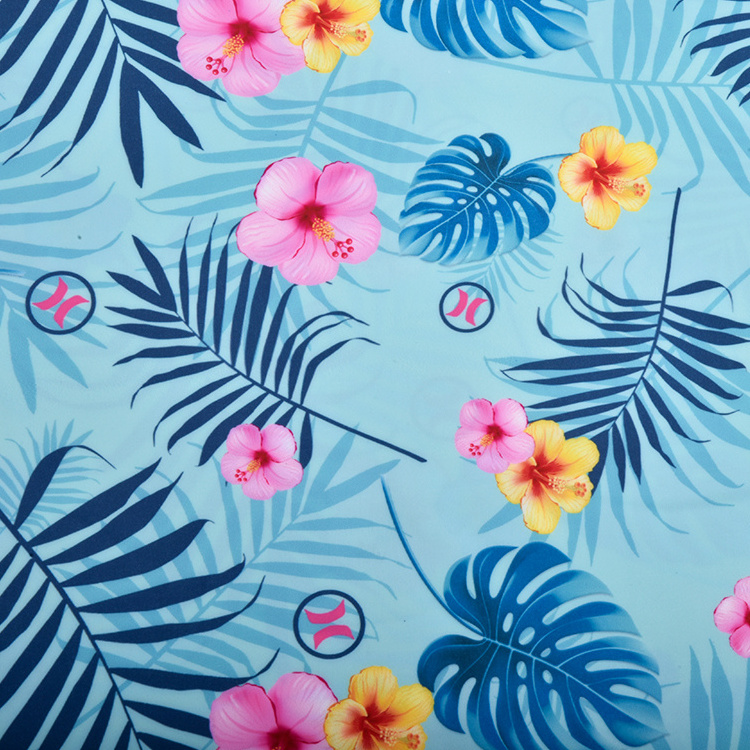 Hawaiian style plant print 4 way stretch 80%nylon 20% spandex swimsuit fabric for swimwear,yoga,activewear