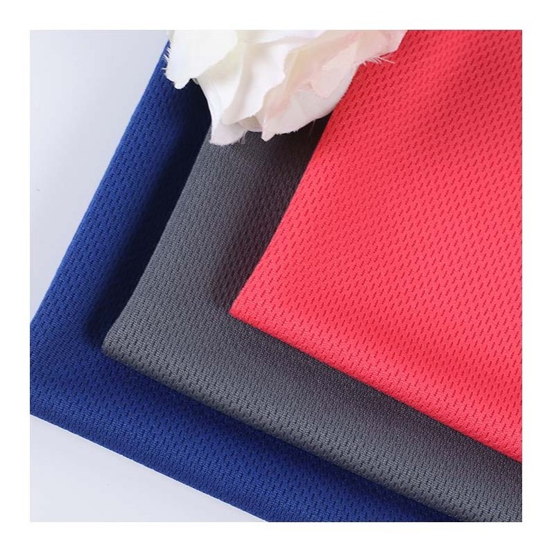 100% Polyester no filling bar Bird Eye Mesh Fabric Breathable Quick-Dry Knit Garment for Outdoor Clothing Sportswear Ball Suits