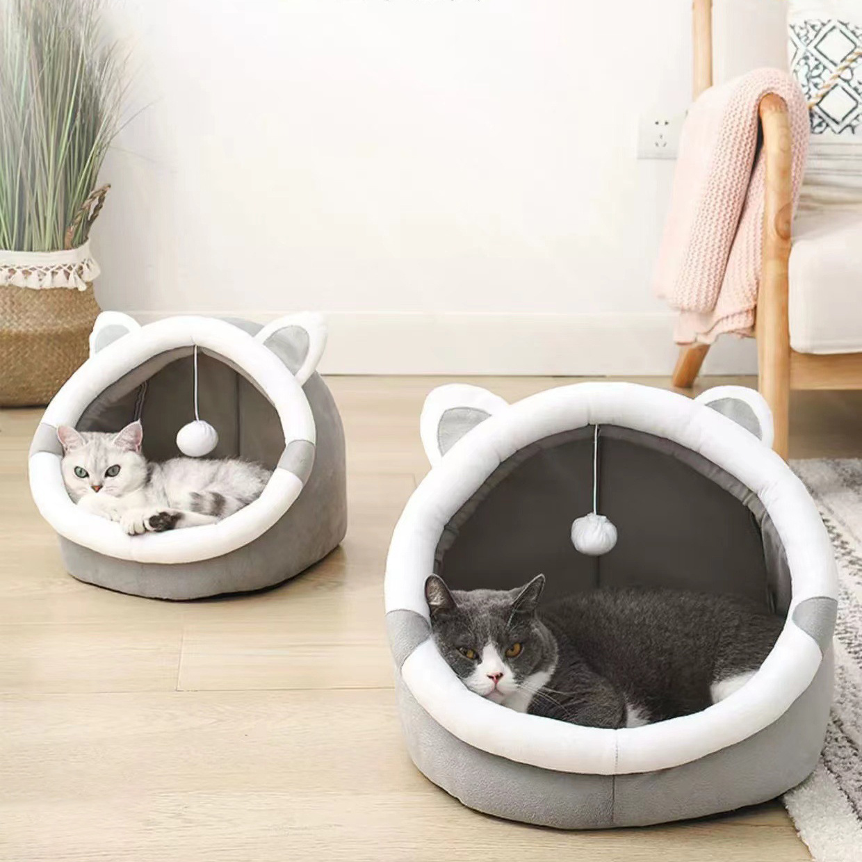 Customized Felt Small Medium Cat Dog pet Bed Puppy Den Cat Cave Sleep Bed Tent House Shelter Dog Cat Bed House Pet Nest