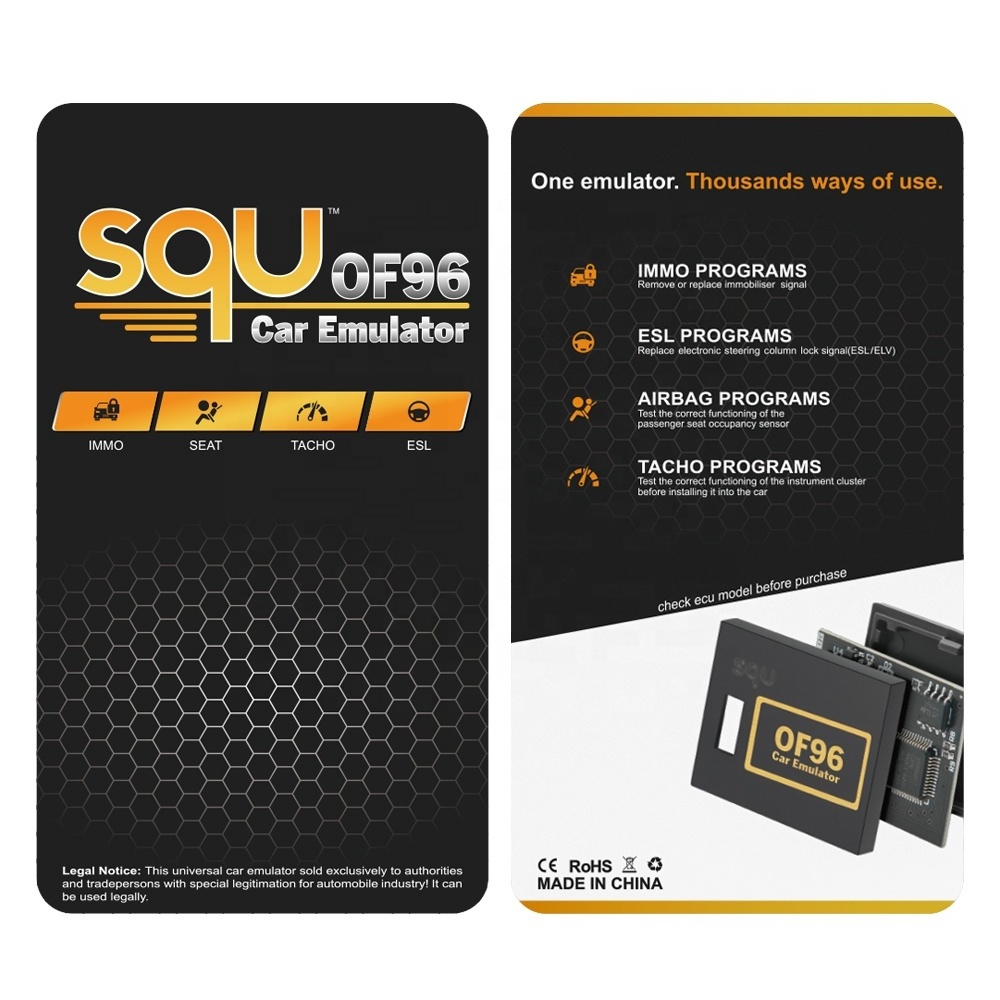 SQU OF96 Universal Car Emulator Supports IMMO Seat Occupancy Sensor Tacho ESL Programs