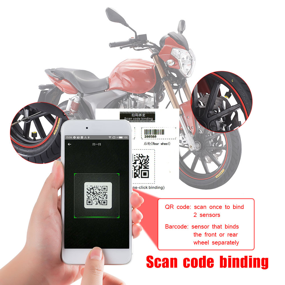 V100B Tire pressure Sensors for  Motorcycle TPMS  Tire Pressure M-onitoring  Warning System support  Android iOS system