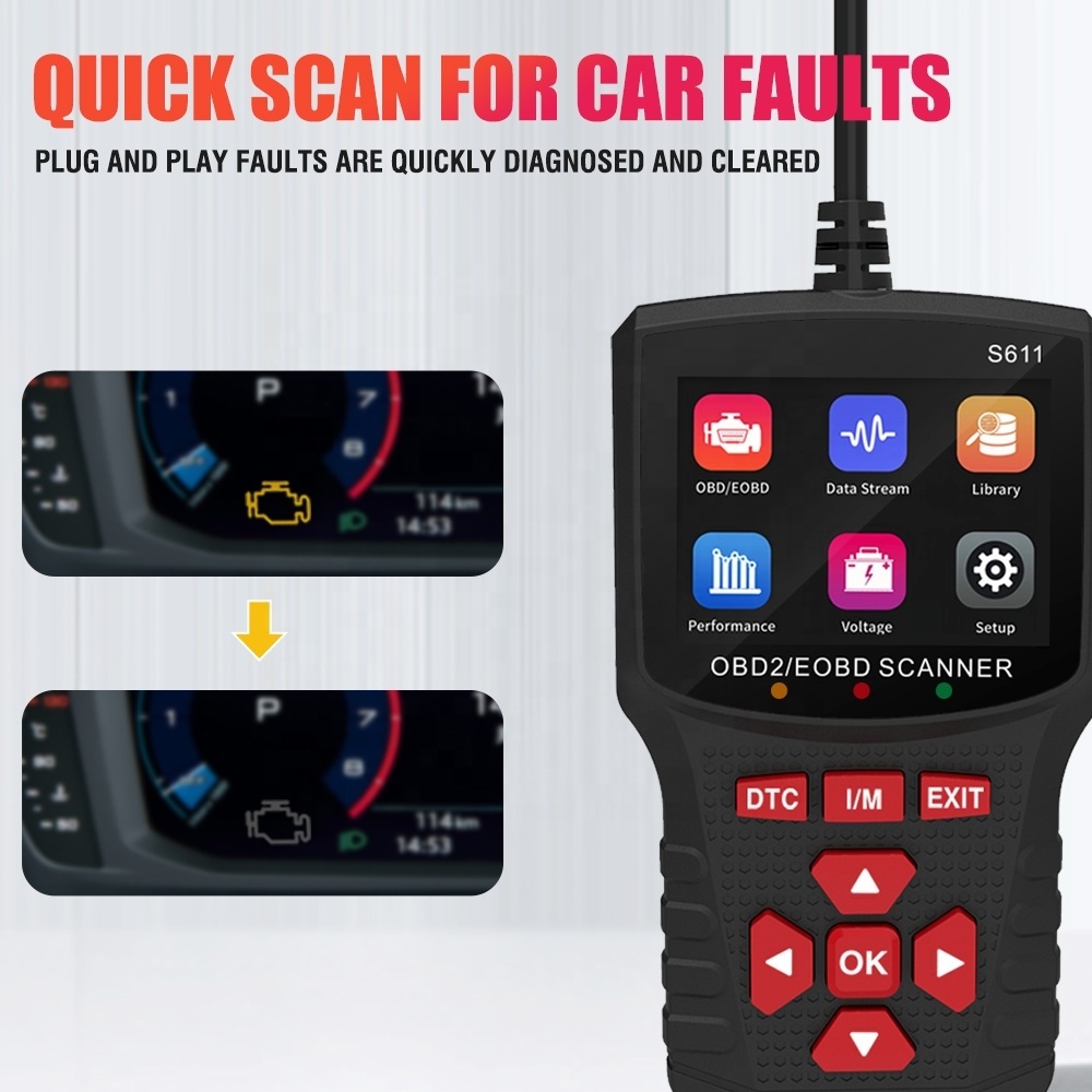 Escaner Automotriz S611 OBD2 Scanner Car Engine Fault Code Reader Automotive OBD2 Car Diagnostic Scanner