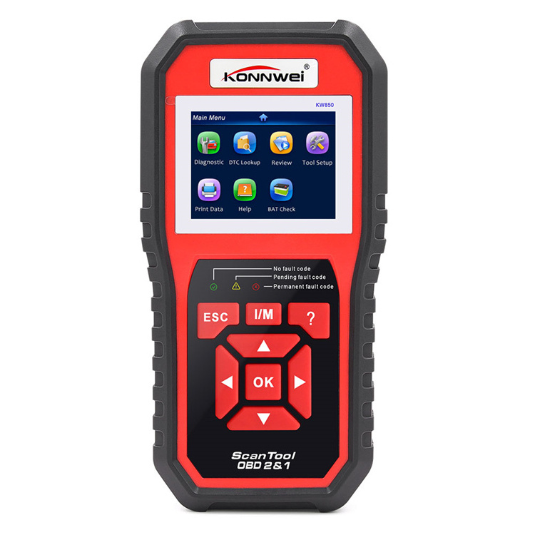 Professional Konnwei KW850 Scanner Code Reader OBD2 car diagnostic tools Red OBD Engine Analyzer