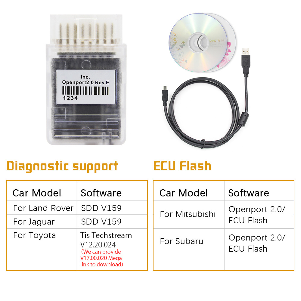 Wholesale Openport 2.0 J2534 ECU Flash Ecuflash Chip Tuning Programmer for Subaru for Mitsubishi for Jaguar for LandRover