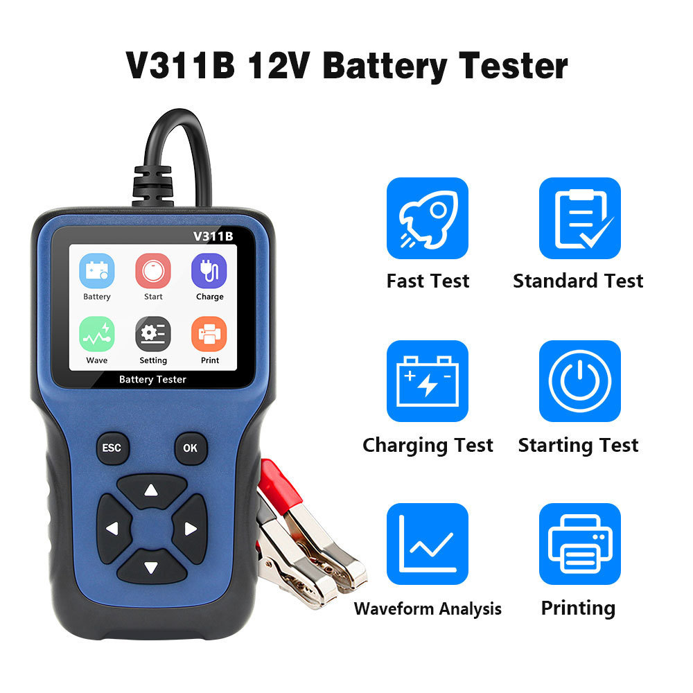 Hot Sell V311B  Auto Battery Tester 12V Cars   Battery Life diagnostic Scanner Tool Tester Analyzer